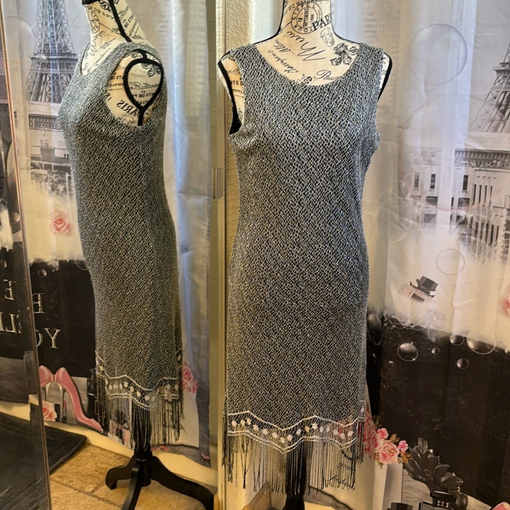 Harlow Black Metallic Sleeveless Boho Dress